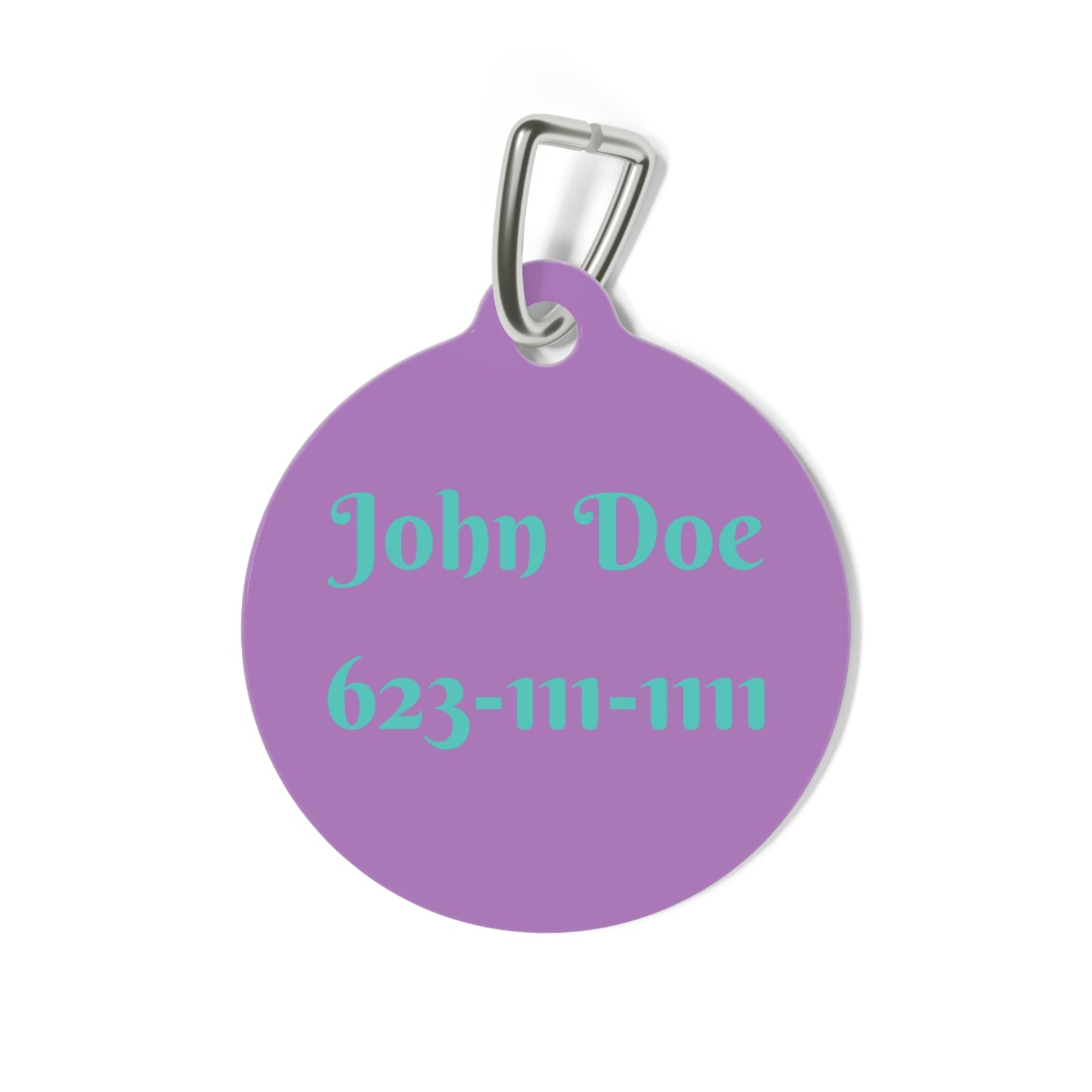 Custom AZ Kidz Purple Pet ID Tag — Personalized Dog & Owner Contact Tag