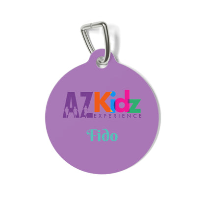 Custom AZ Kidz Purple Pet ID Tag — Personalized Dog & Owner Contact Tag