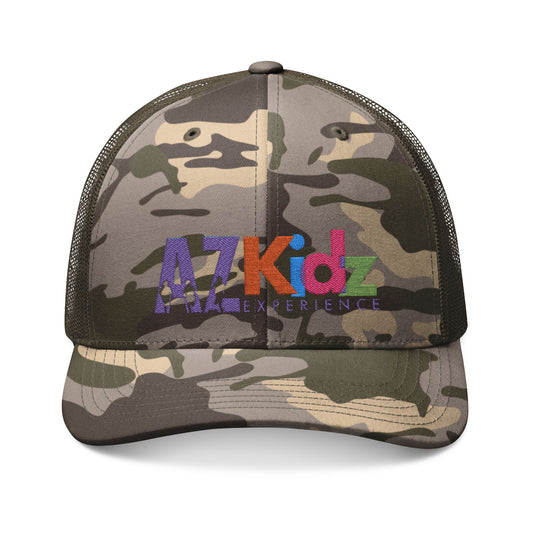 Camouflage Trucker Hat - AZ Kidz Embroidered Cap, Outdoor Hat, Gift for Kids, Adventure Accessories, Summer Gear