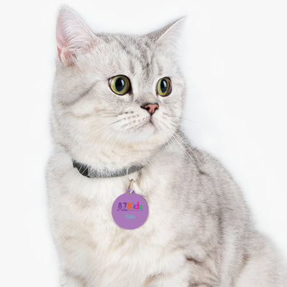 Custom AZ Kidz Purple Pet ID Tag — Personalized Dog & Owner Contact Tag